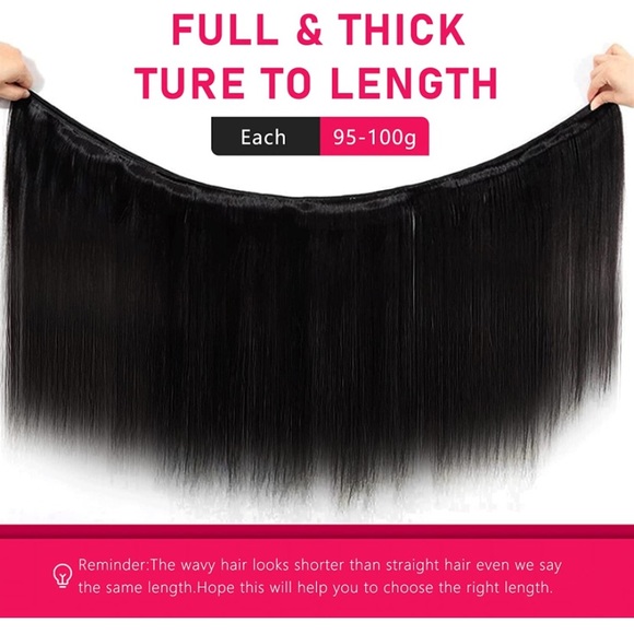 Human Hair Bundles 22 inches Body Wave/Straight top grade 12A Virgin Hair Bundle - Picture 2 of 10